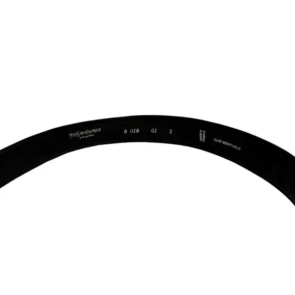Yves Saint Laurent Navy Leather Belt